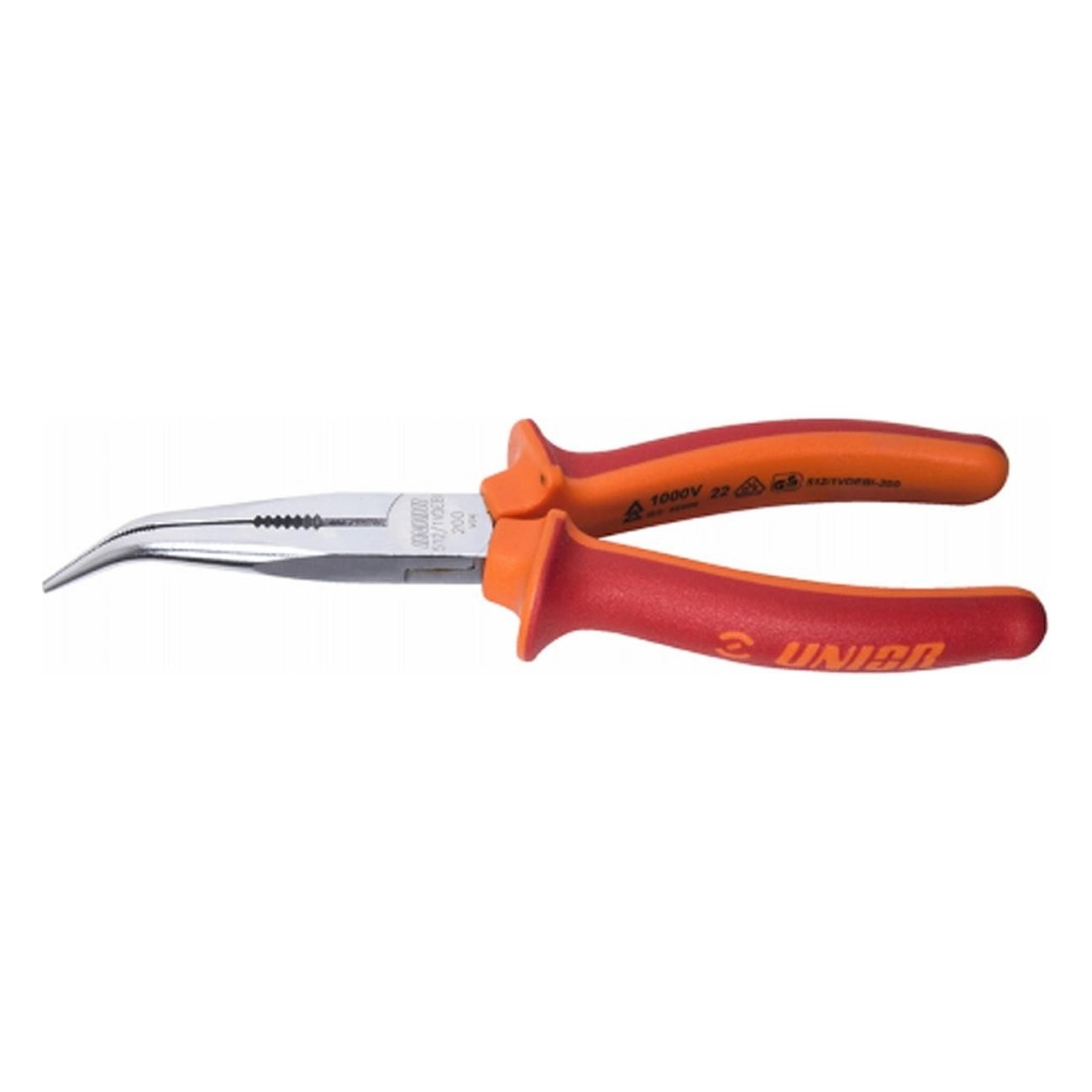 Curved Long Nose Pliers 200 mm in Premium Carbon Steel - ISO 5745 - 1