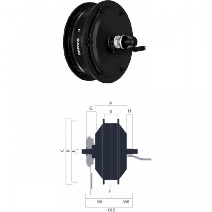 Vorderer Bafang H400B Motor 72,5x158 für 100mm Gabeln - Hohe Leistung und Zuverlässigkeit - 1