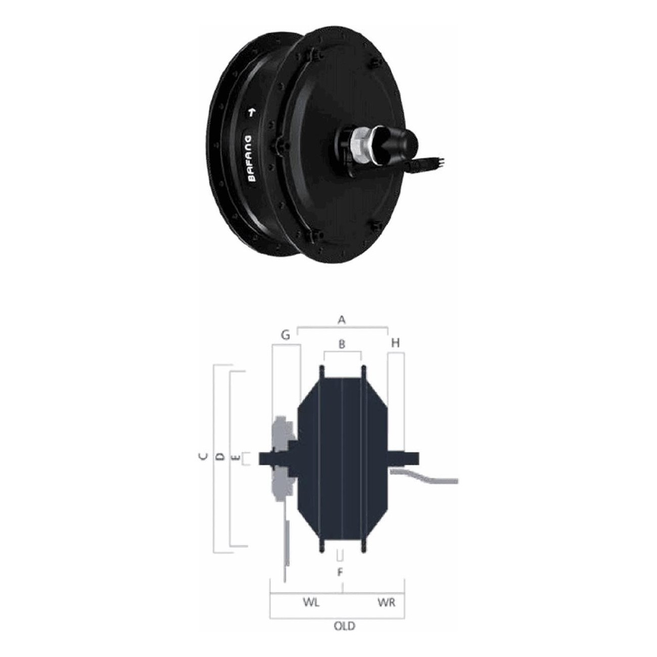 Vorderer Bafang H400B Motor 72,5x158 für 100mm Gabeln - Hohe Leistung und Zuverlässigkeit - 1