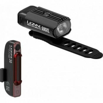 Luci da Ciclismo Hecto Drive 500XL e Stick Drive - Coppia Anteriore e Posteriore, Nero/Nero, 500 Lumen - 1 - Luci - 471058254346