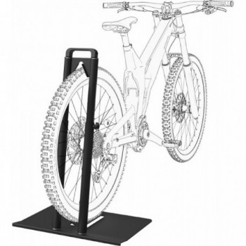 Soporte de Bicicleta de Suelo Ajustable en Acero Negro para Ruedas 24-29 Pulgadas - 2