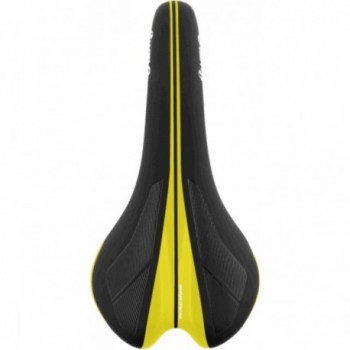 Selle Competition Noir Jaune Cr-Mo 7mm - Confort et Performance, 278x133mm, 244g - 1