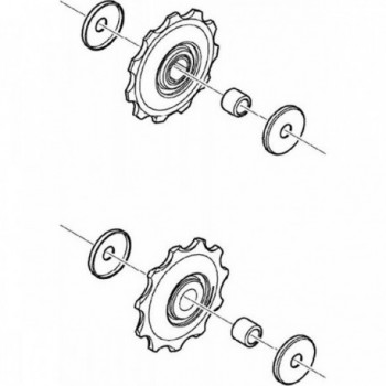 Shimano Deore M593 Rear Derailleur Pulleys Black Pair for MTB - 1