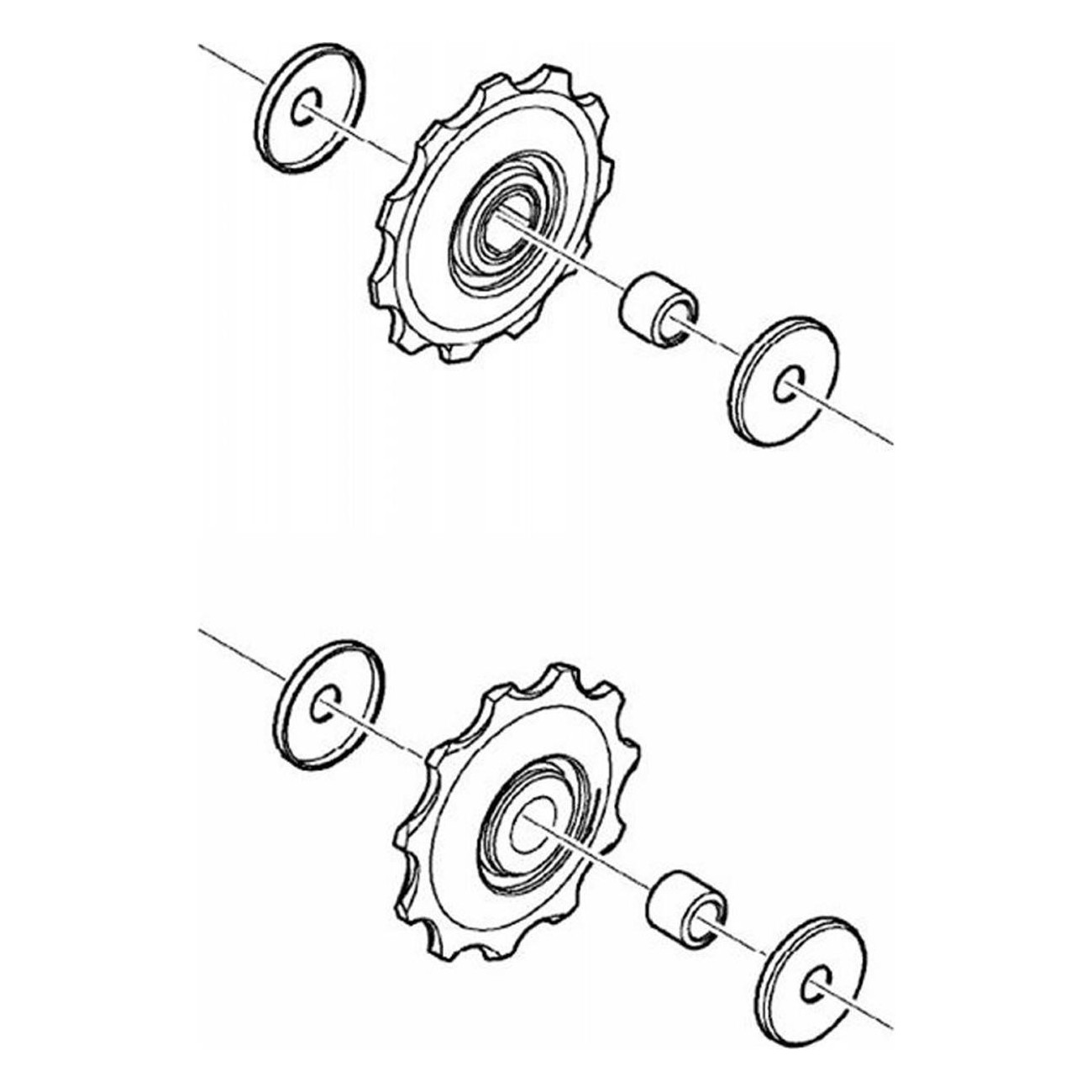 Shimano Deore M593 Rear Derailleur Pulleys Black Pair for MTB - 1