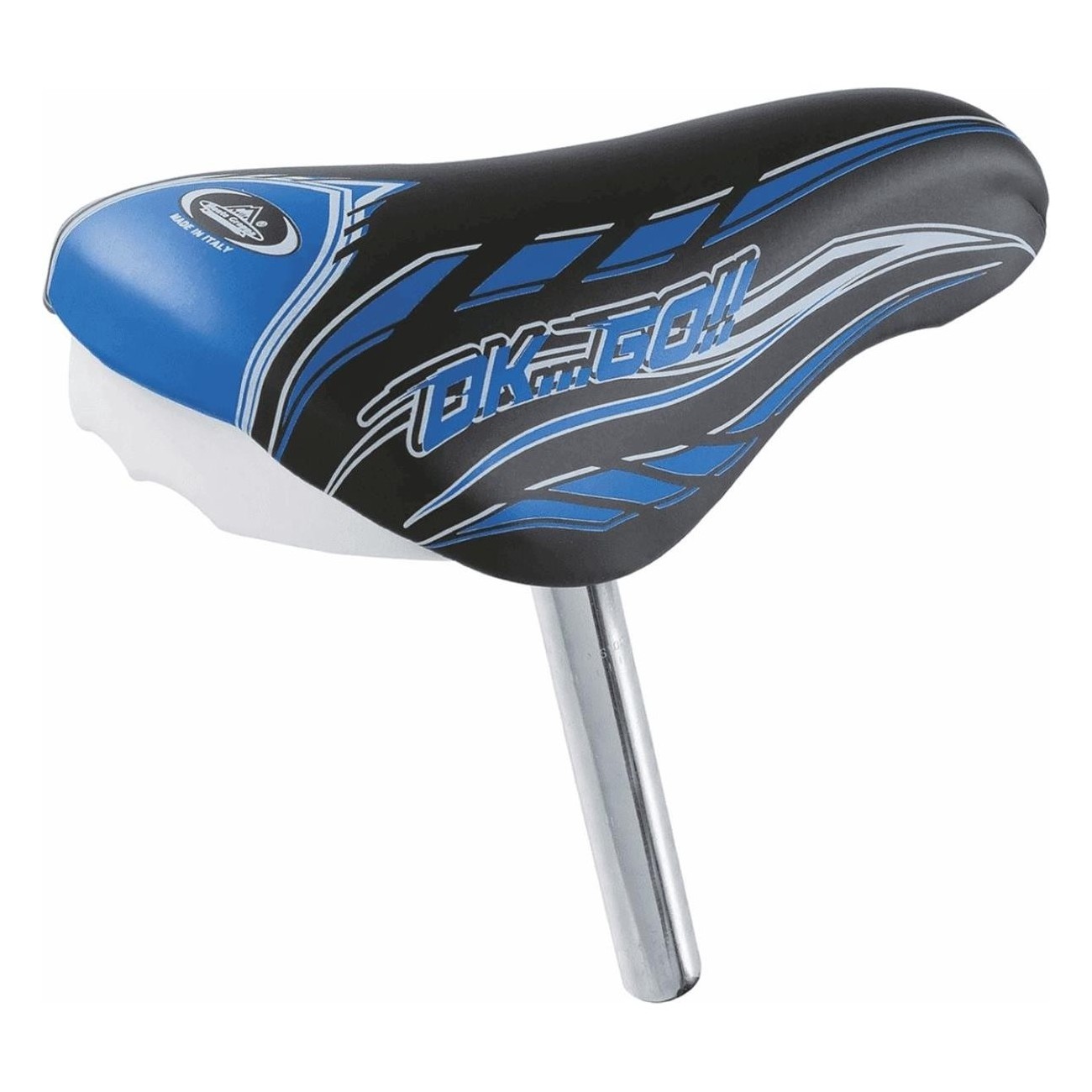 Selle pour Enfant Noir/Bleu 210x120 mm avec Tige de 22 mm, Confort et Sécurité - 1