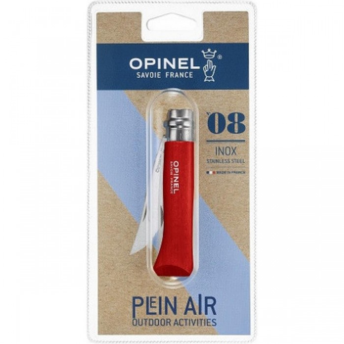 Opinel Tradition N.08 Messer Rot - Klassisches Design und Lebendige Farbe - 1