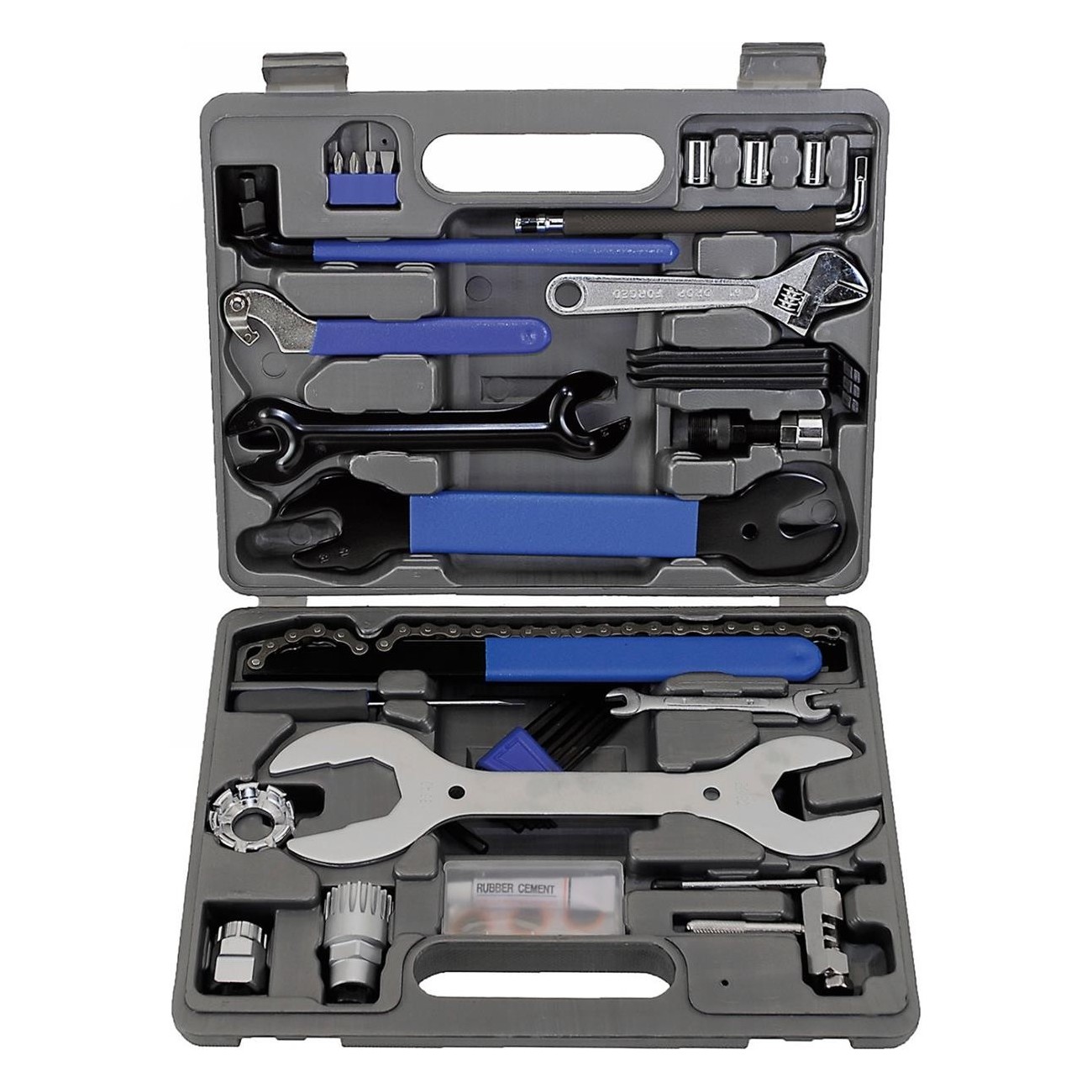 M-Wave 43-Piece Portable Bike Tool Kit - Complete Repair Tool Case Black - 1