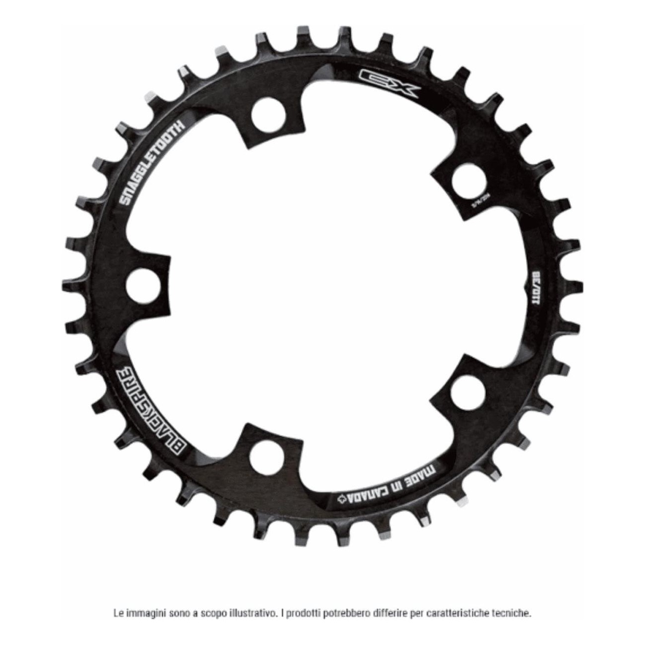 Snaggletooth 42T 110 BCD 5-Hole Gravel Bike Chainring 11v Aluminum - 1