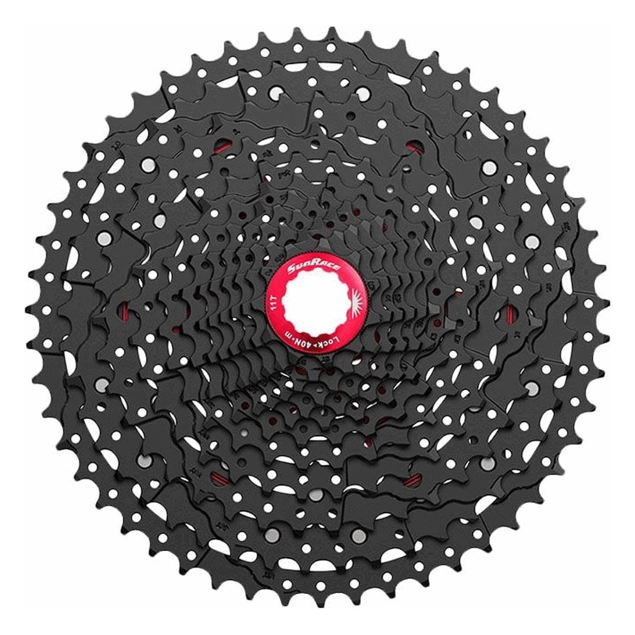 Cassetta Road 12V 11/30 Denti in Alluminio Nero Compatibile Shimano HG Sunrace - 1 - Cassette - 4711264330685