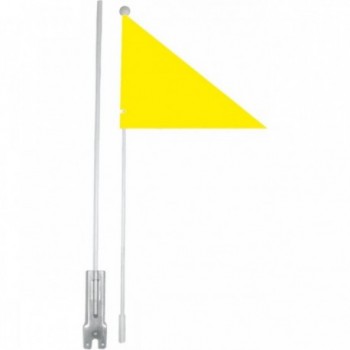 Fluorescent Yellow Nylon Flag for Kids with 1.5m Plastic Pole - 1