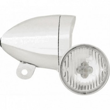 Faro Delantero Vintage MVTEK a Batería con 5 LED, Plástico Plateado, 74mm - 1