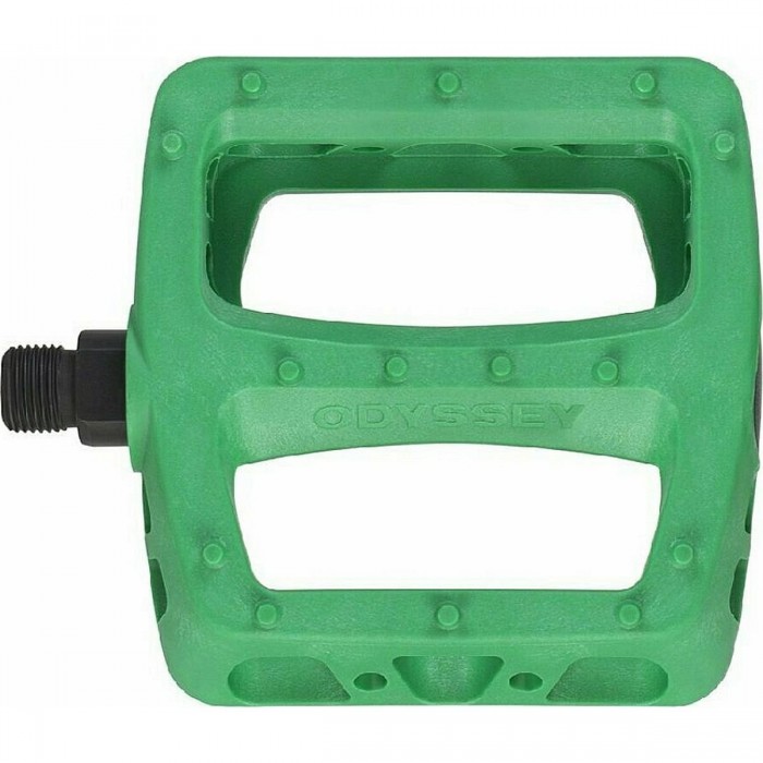 Pédales en plastique Odyssey Twisted PC 9/16 Vert Kelly pour BMX - Légers et durables - 1