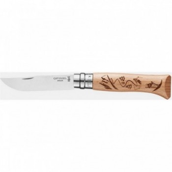 Opinel N.8 VRN Stainless Steel Knife with Yatagan Blade and Beech Handle - 1