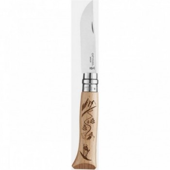 Opinel N.8 VRN Stainless Steel Knife with Yatagan Blade and Beech Handle - 2