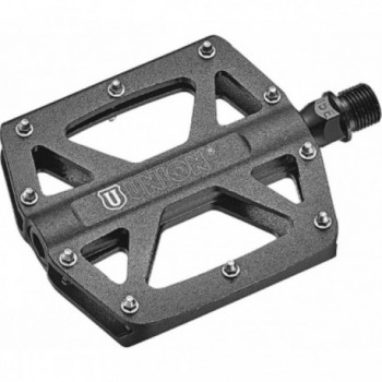 Black Aluminum MTB Flat Pedals 110x100 mm - Lightweight and Durable 410g - 1