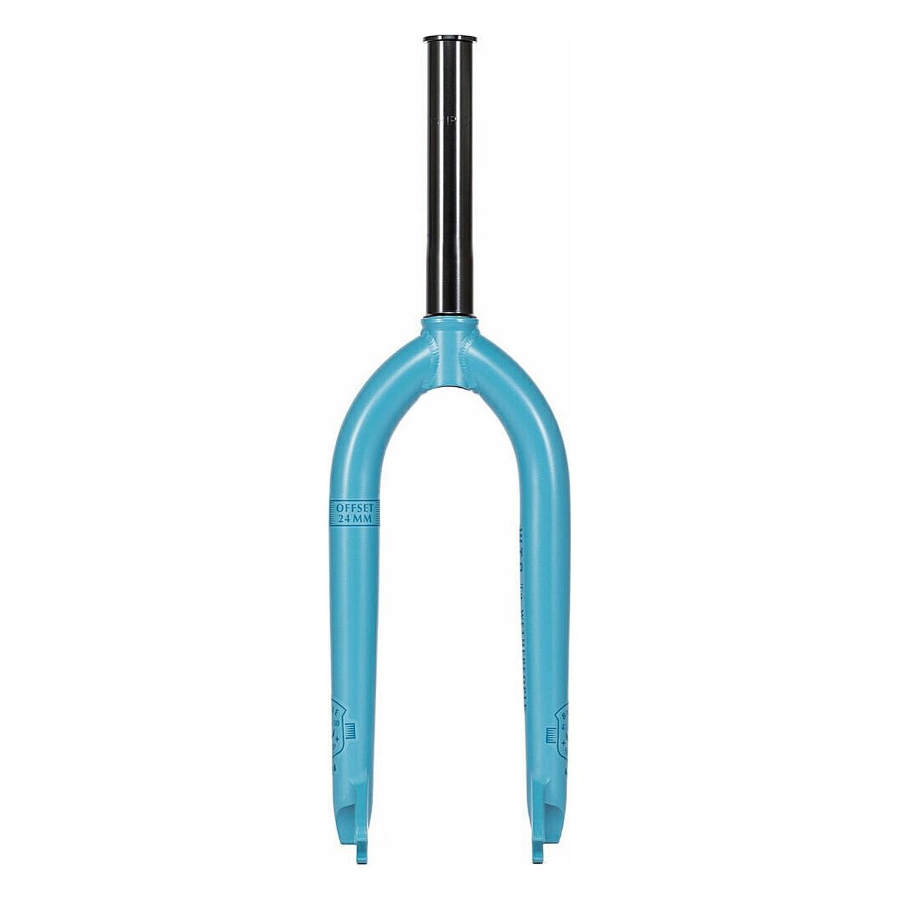 Battleship Fork 24mm Offset in 4130 CrMo Matte Dusk Blue with 3/8'' Slot - 2