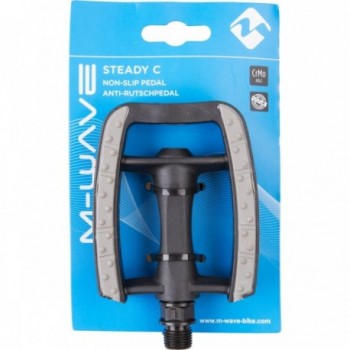 Pedal Antideslizante M-Wave Steady C Eco Negro con Reflector y Rodamientos Sellados - 2