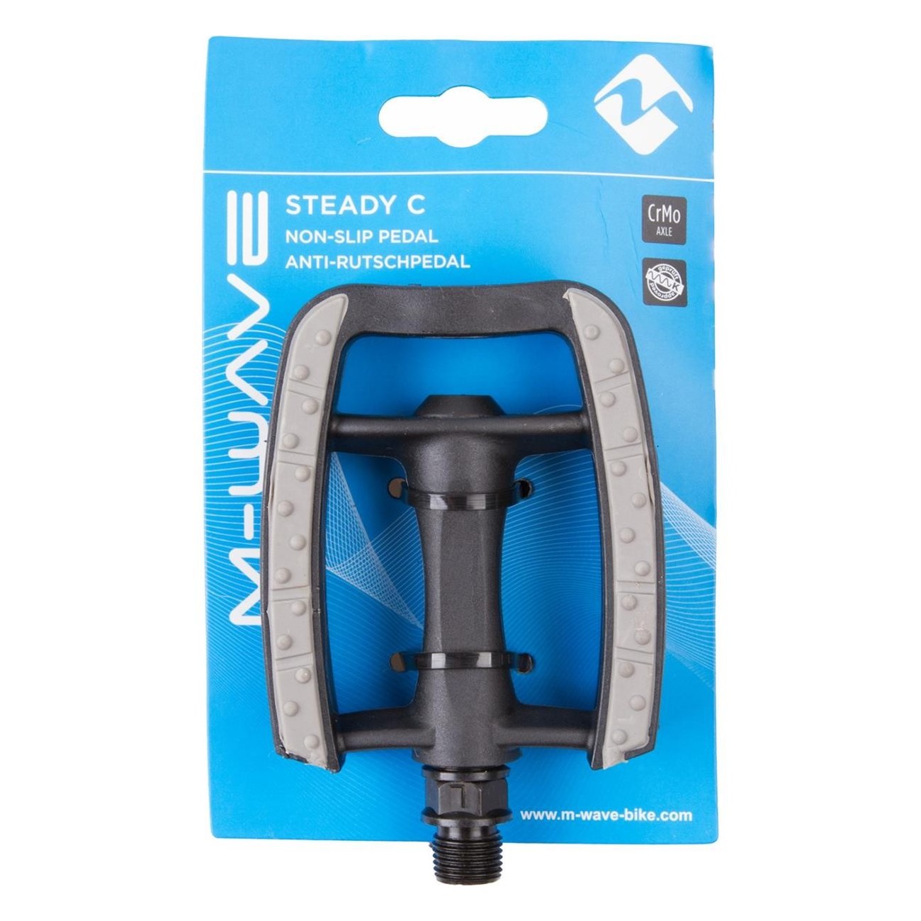 Pedal Antideslizante M-Wave Steady C Eco Negro con Reflector y Rodamientos Sellados - 2