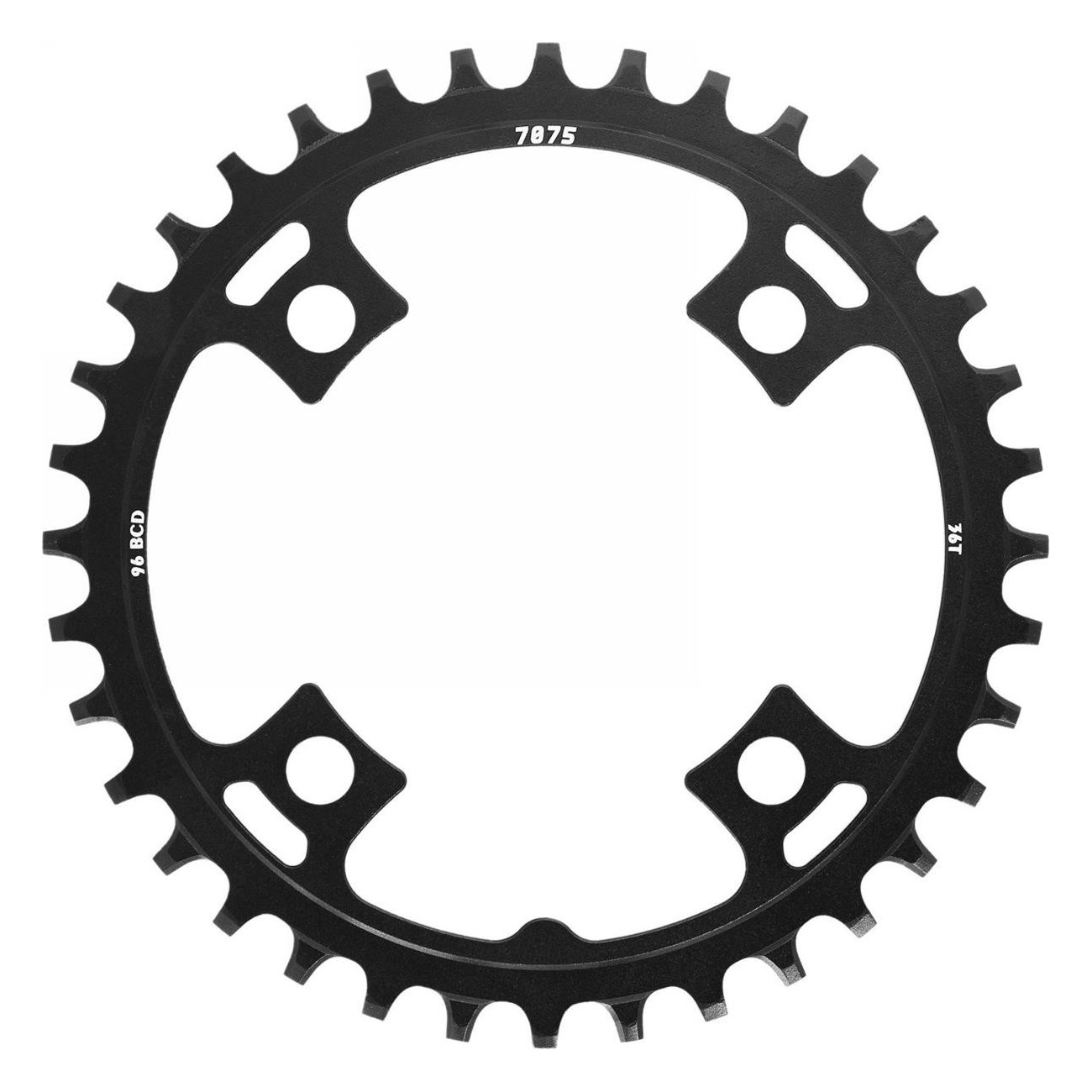 Single MTB Chainring SUNRACE 36 Teeth, BCD 96mm, Aluminum 7075, Black - 1