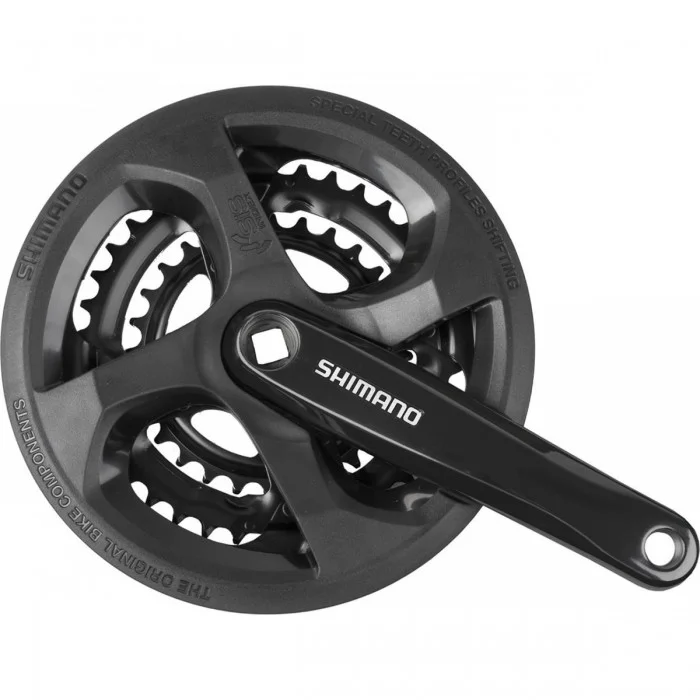 Pédalier Shimano Tourney FC-TY301 170mm 48/38/28T 6/7/8V avec protège-chaîne en aluminium - 1