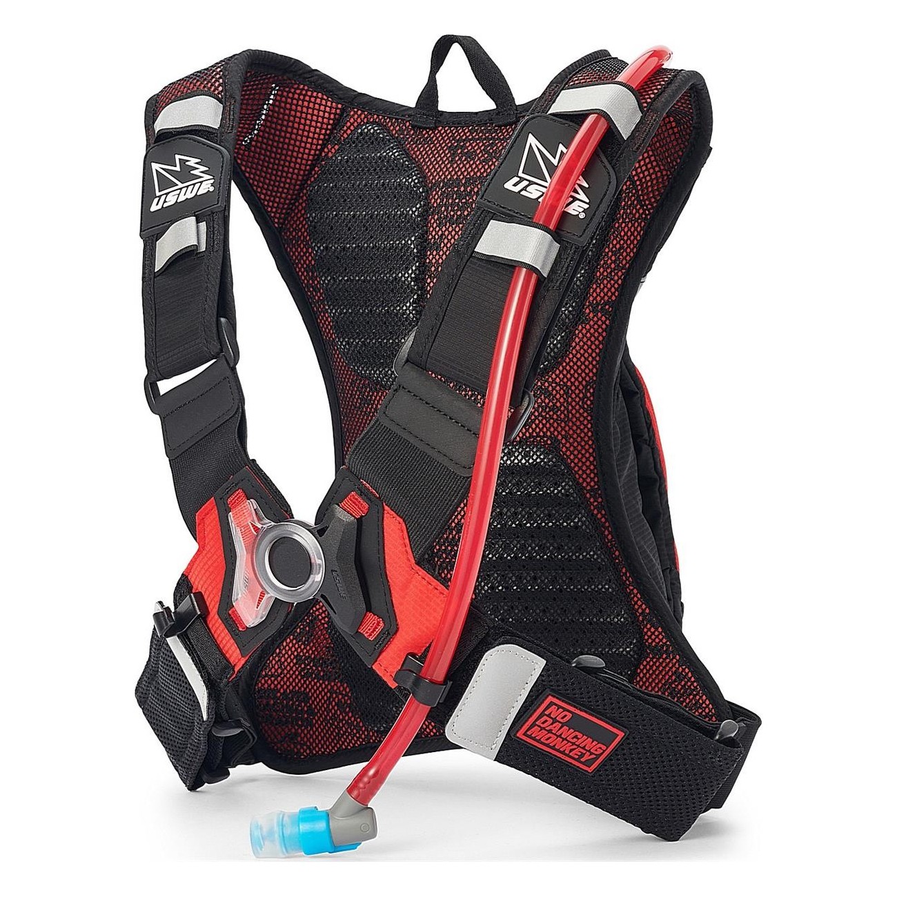 Mochila Hidratante MTB Hydro 3 Uswe - 3 Litros, Roja, con Sistema No Dancing Monkey 1.2 - 2