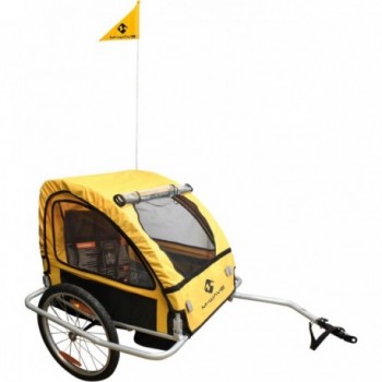 Stalwart Kid Easy Bike Trailer for Kids and Luggage, Foldable Steel, Black/Yellow - 1