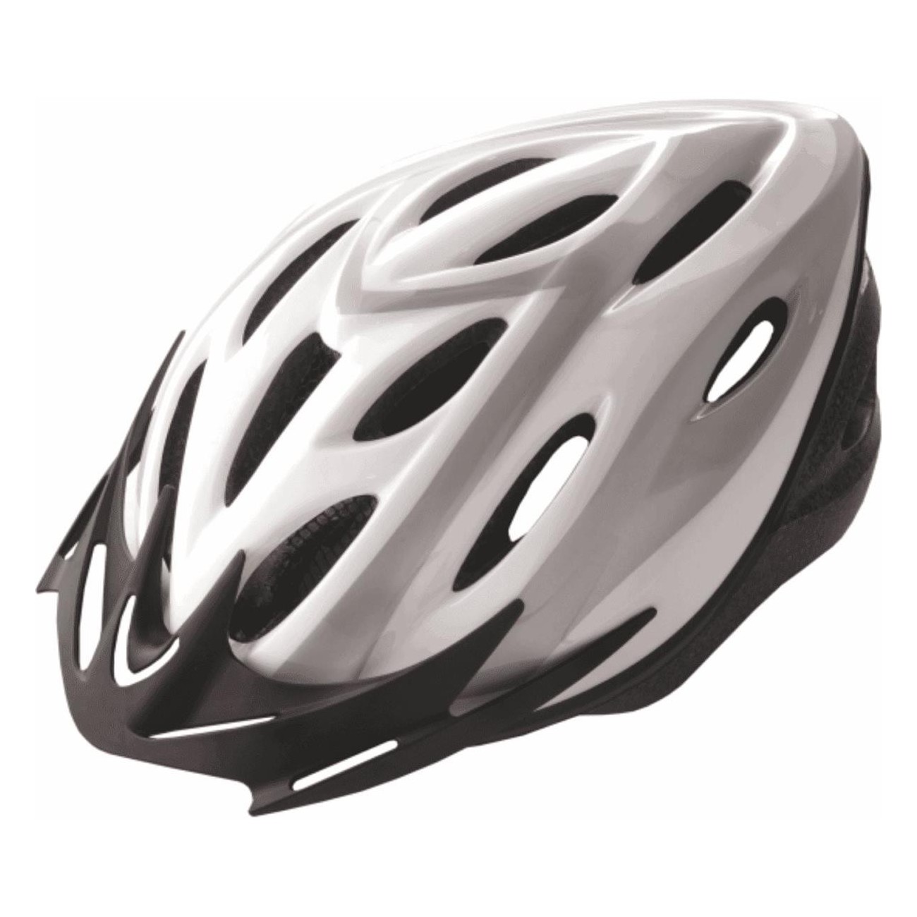 Rider Out-Mould Helmet White/Silver Size L (58-61 cm) with Removable Visor - 1