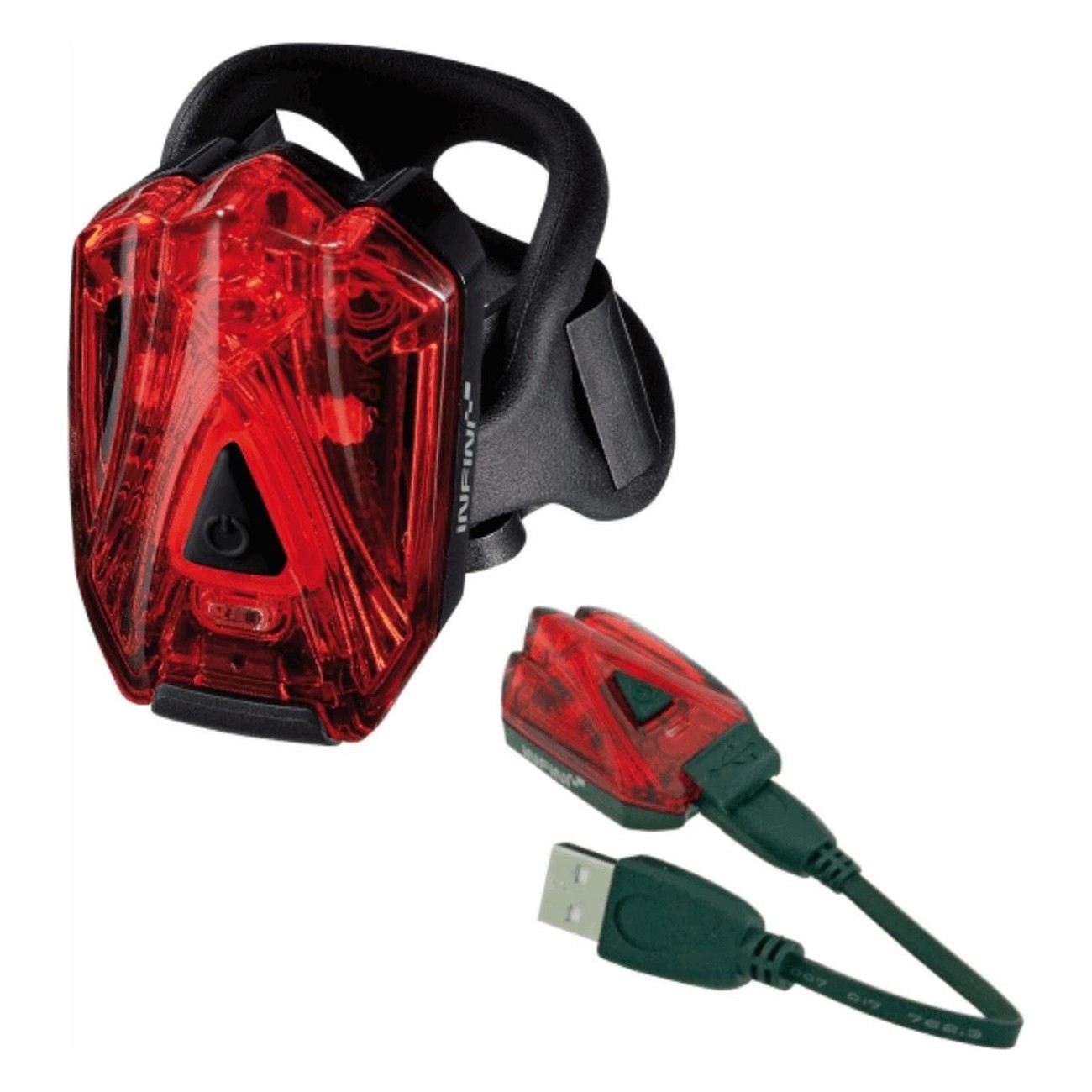 Lumière Arrière INFINI I 260R Rouge, 3 LED, Rechargeable USB avec Support - 1