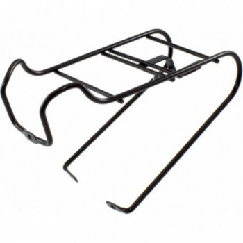 Black Steel Front Rack for 26'-28' Bicycle Wheels with Light Mount - 1