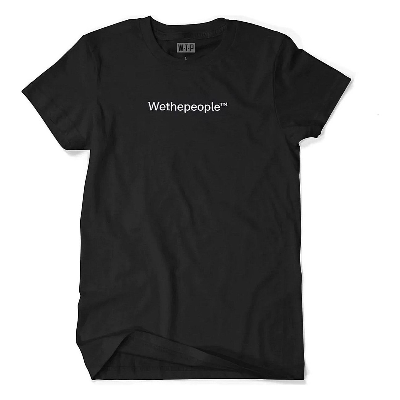 WTP Black T-Shirt with White Embroidery - Size XXL, 100% Cotton - 1