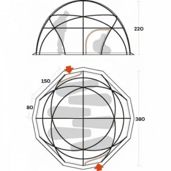 Tente Colle Sud Géodésique pour Expéditions 6 Personnes Intérieur/Extérieur - 3