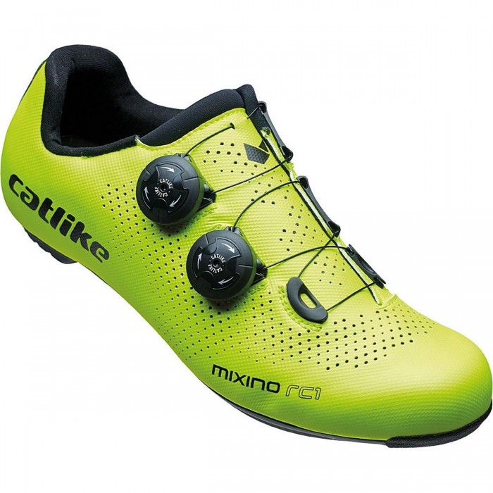 Catlike Mixino RC1 Carbon Road Bike Shoes, Size 43, Yellow - Advanced Tech & Stiffness - 1