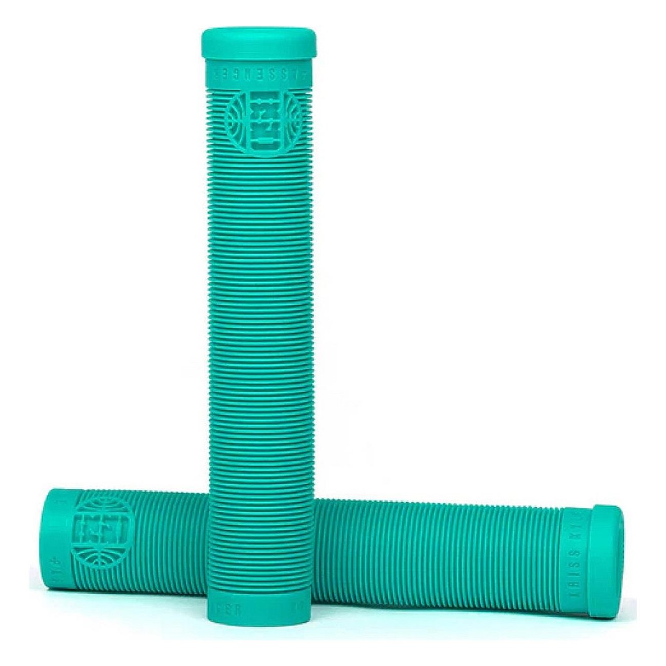 Aqua Green Passenger Grips in Krayton Rubber - Comfort & Style, 162 mm x 29.4 mm - 1