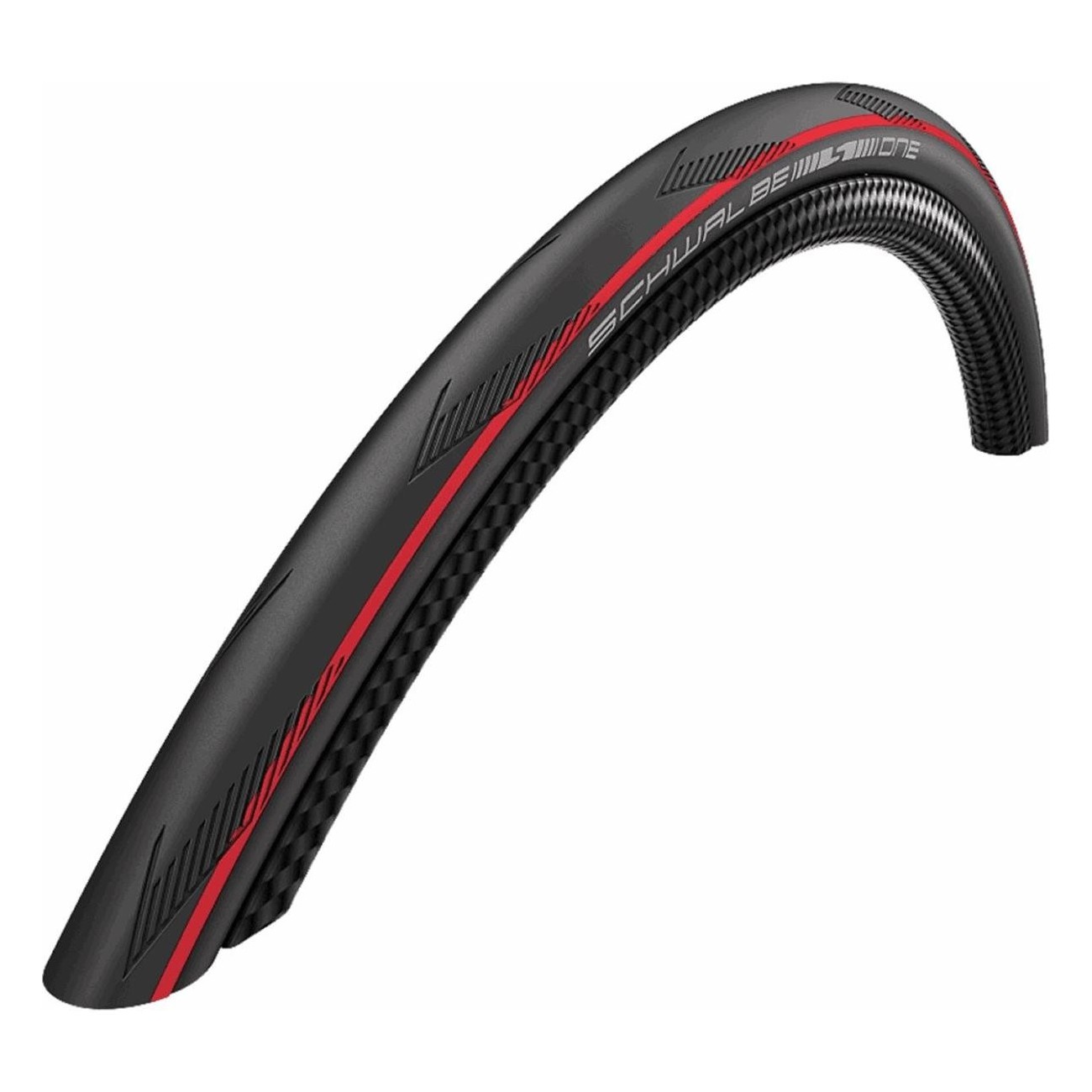 Schwalbe One 700x25 Addix Folding Tire with Red Stripe for Road Bike - 1