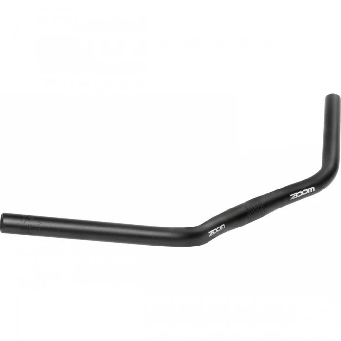 Curved Touring Zoom MTB Handlebar in Matte Black Aluminum - 590mm, 25.4mm, 33° - 1