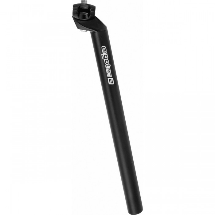 Ergotec MTB Seat Post 28.6mm x 350mm Black Aluminum with Integrated Clamp - 1