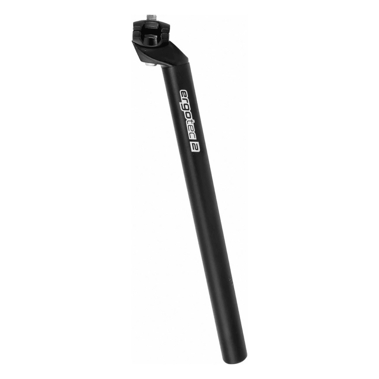 Ergotec MTB Seat Post 28.6mm x 350mm Black Aluminum with Integrated Clamp - 1