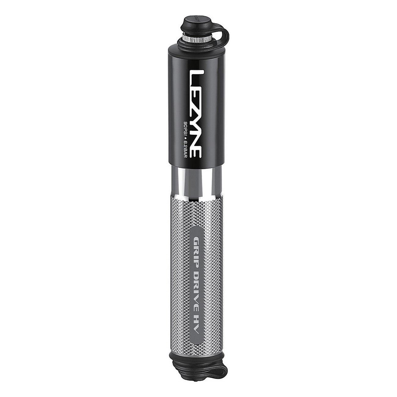 Lezyne Grip Drive HV Silver Hand Pump - Compact & Efficient for MTB & Gravel - 1