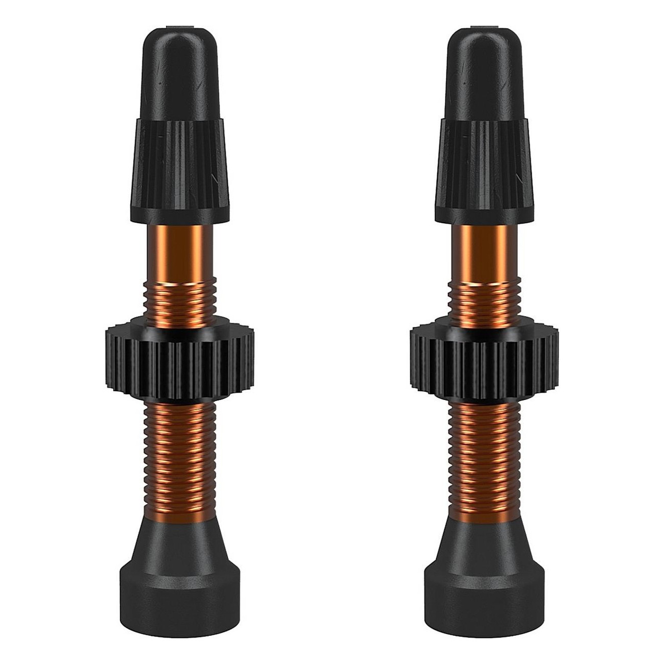 Orange 34mm Aluminum TCS Tubeless Presta Valves - Pack of 2 - 1