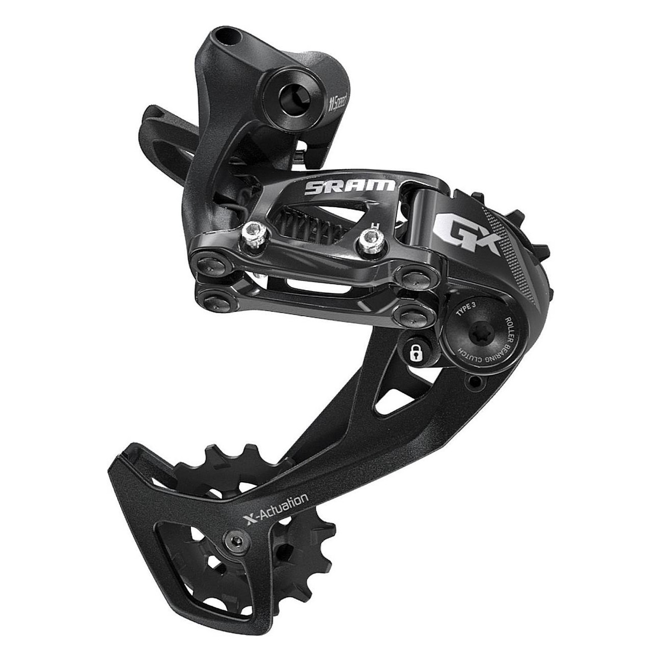 Deragliatore Posteriore SRAM GX 2x11 Velocità, Gabbia Media, Nero - Cambio Veloce e Preciso con Tecnologia X-Actuation e Frizion