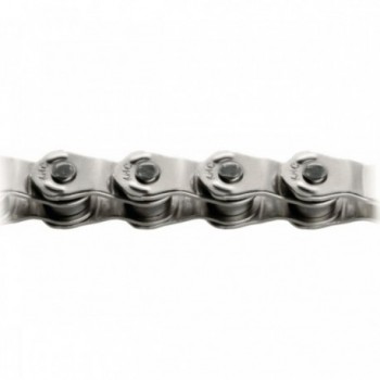 Cadena BMX 1v HL710 Half Link Plata 1/2x1/8 con MissingLink - 1