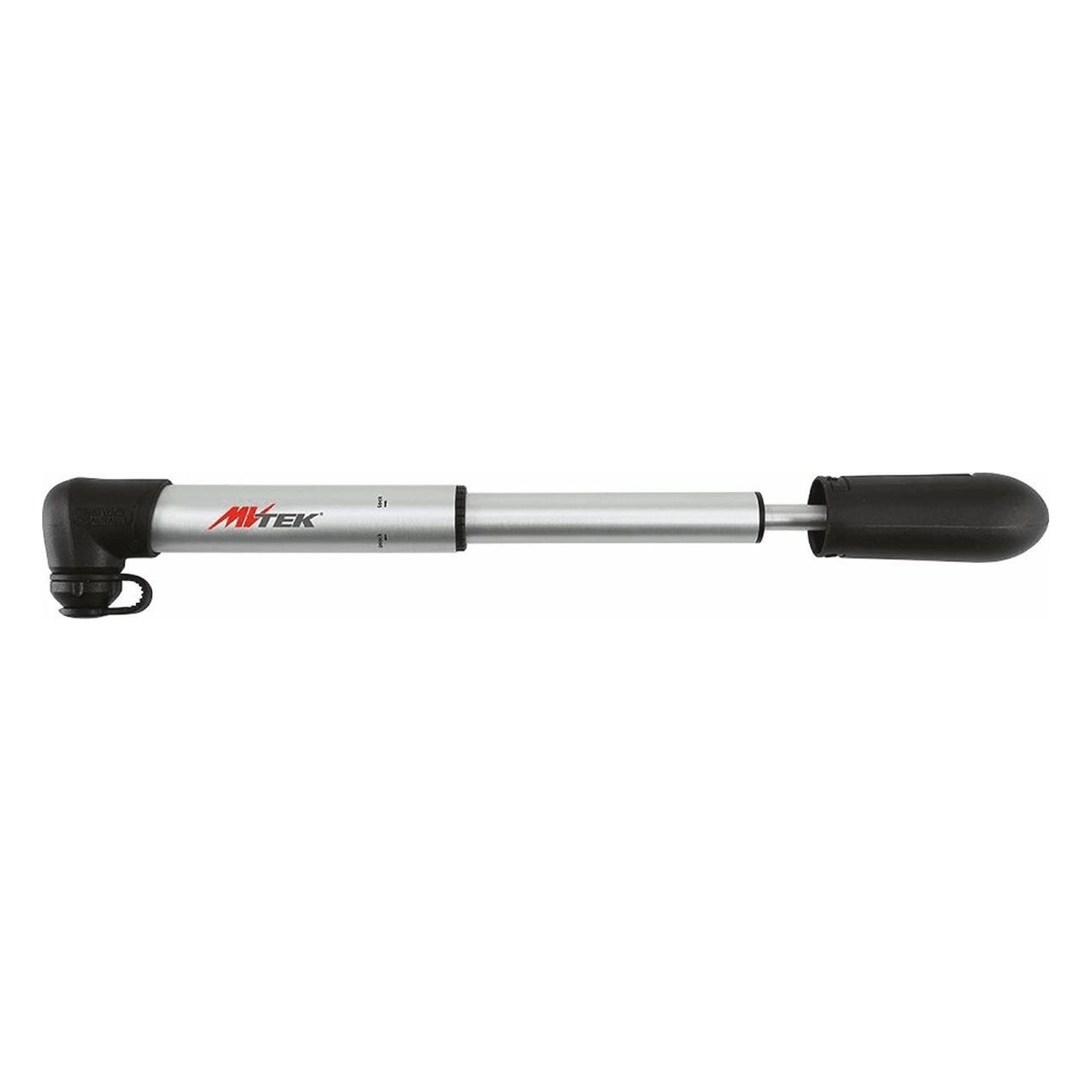 Bomba de Ciclismo 210mm de Aluminio Negro, 8 Bar, Doble Cámara, Válvulas Presta/Schroder - 1