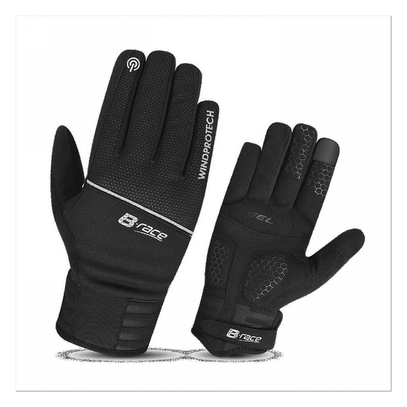 Windprotech Winter Gloves Black Size S with Touchscreen and Thermal Insulation - 1