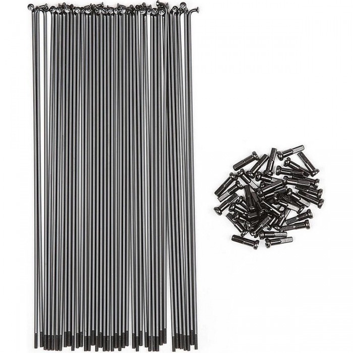 Stainless Steel Spokes 192 mm with Thickness - Pack of 40 with Black Nipples - 1