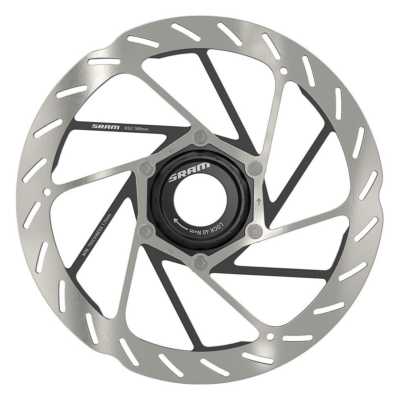 Disco de Freno SRAM HS2 180mm Centerlock con Perfil Redondeado para MTB - 1