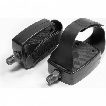 Black Cyclocross Pedals with Strap - Thread 9/16'' - 1