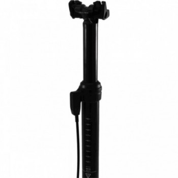 Black Aluminum Telescopic Seatpost 31.6mm, 410mm, 125mm Travel, External Cable - 1