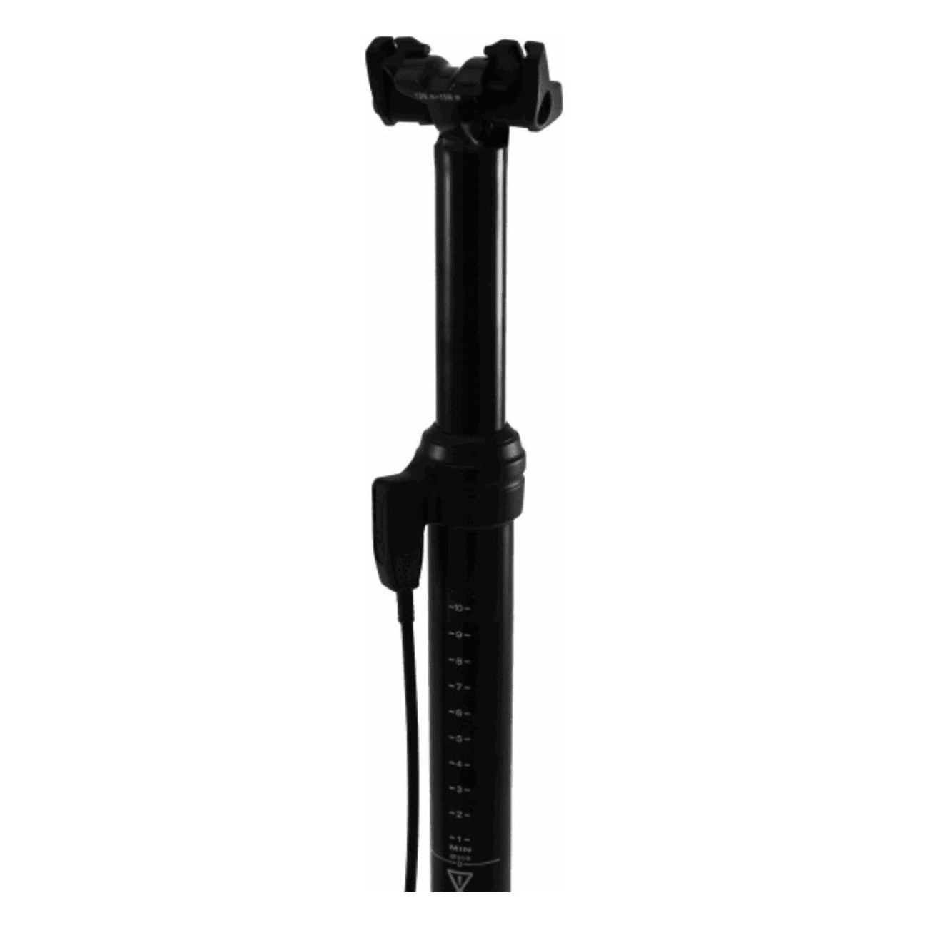 Black Aluminum Telescopic Seatpost 31.6mm, 410mm, 125mm Travel, External Cable - 1