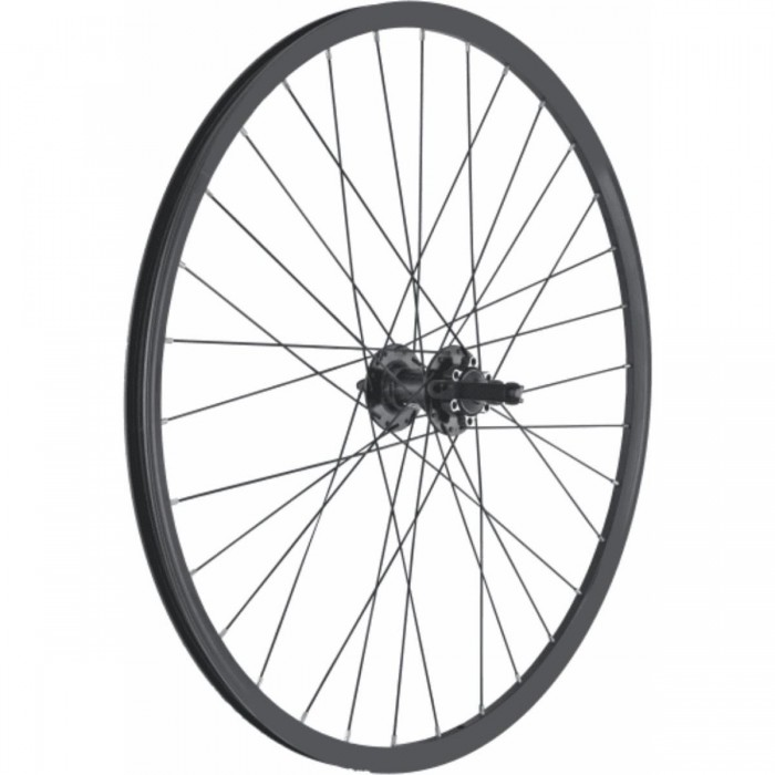 Vorderrad MTB 26' aus schwarzem Aluminium mit QR100 Scheibenbremse - 1