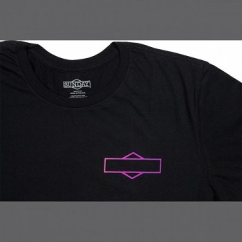 Sunday Big S XL T-Shirt - Black with Pink/Purple Fade Logo in 100% Cotton - 2